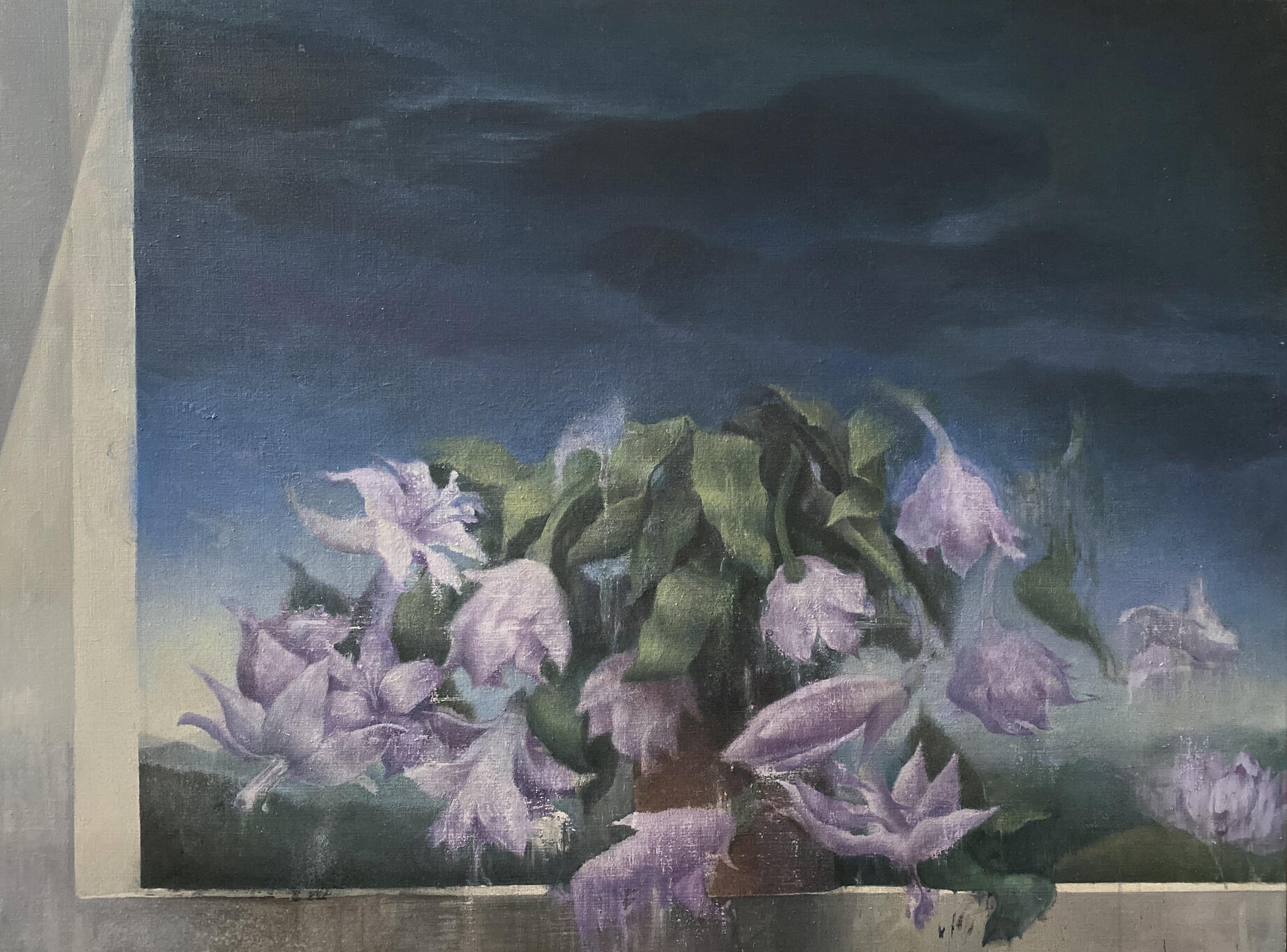 The Flowers — Oil painting on canvas, 97 × 130 cm, 2023